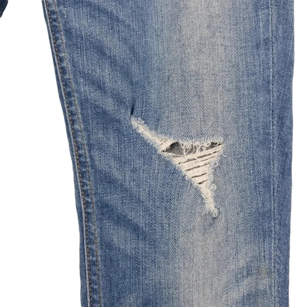 Rag & Bone Skinny Moto Jeans Medium Wash Zip Ankle Distressed Denim - Picture 5 of 12